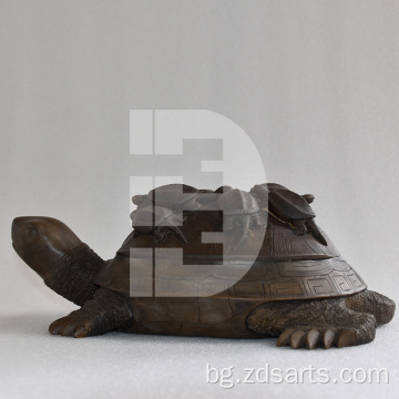 Каменна дърворезба девет костенурки мастило